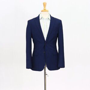 Joseph Abboud 38R Blue Blazer Sport Coat Jacket 2-Button Solid Y782